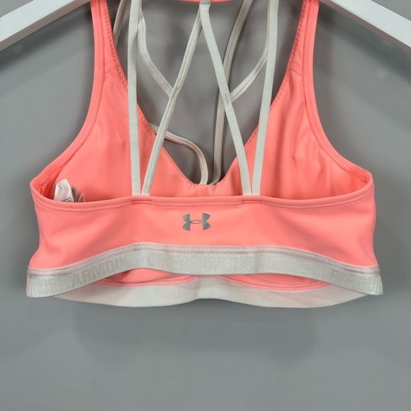 Under Armour Pink Strappy Athletic Workout Sports Bra Medium - Picture 4 of 6